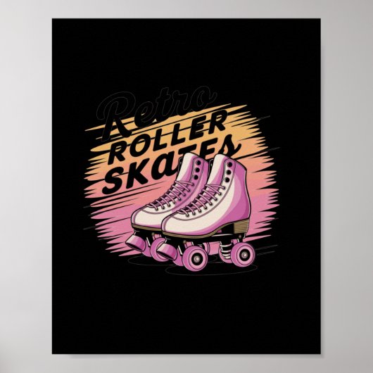 Retro-Rollschuhe - 80er-Vibes-Aufkleber2  Poster (Vorne)