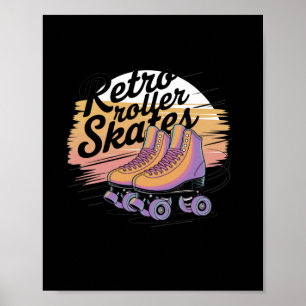 Retro-Rollschuhe - 80er Vibes Aufkleber7 Poster