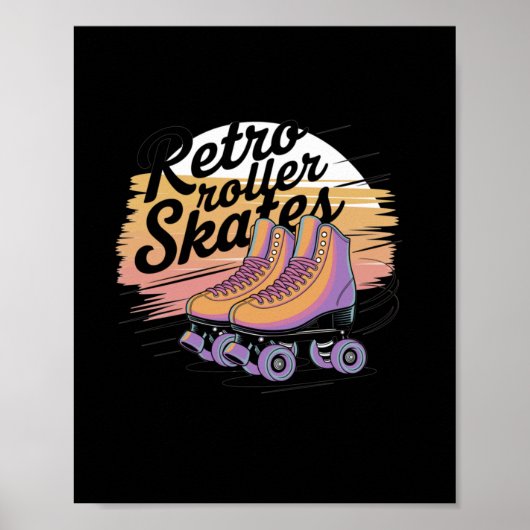 Retro-Rollschuhe - 80er Vibes Aufkleber7 Poster (Vorne)