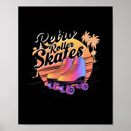 Retro-Rollschuhe - 80er-Vibes-Aufkleber Poster (Vorne)