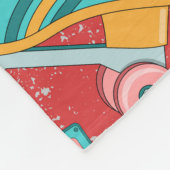 Retro-Rollschuhe: Helles rotes Hintergrundbild Fleecedecke (Ecke)