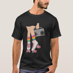 Retro-Rollschuhe Lustige 80er Roller Disco Skaten T-Shirt