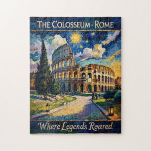 Retro Rom Italien Kolosseum Reise Van Gogh Lebendi Puzzle