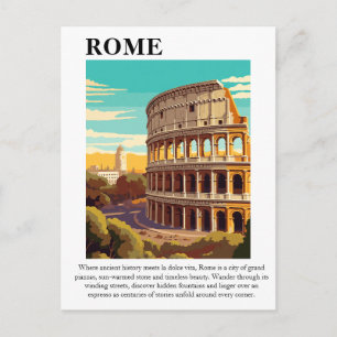 Retro Rom Kolosseum Italien Reiseillustration Postkarte