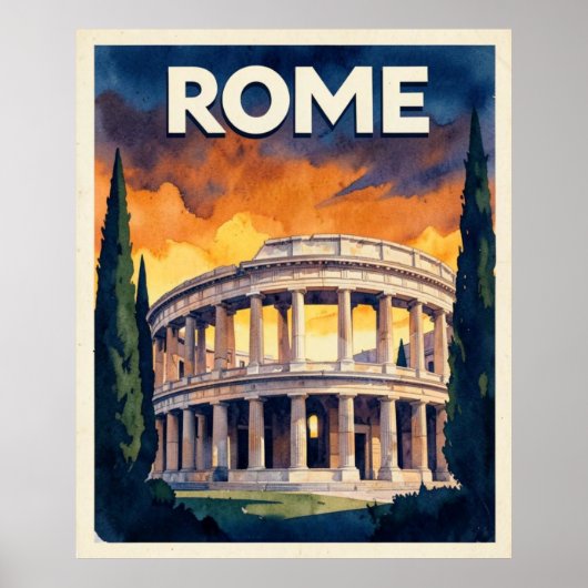 Retro-Rom-Reiseposter Poster (Vorne)