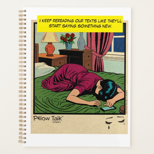 Retro Romance Comic: Crying Pillow Talk Design Planer (Vorderseite)