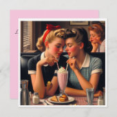 Retro Romance Feiertagskarte (Vorne/Hinten)