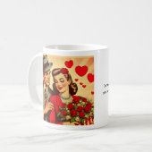 Retro Romance Valentine Kaffeetasse (Vorderseite Links)