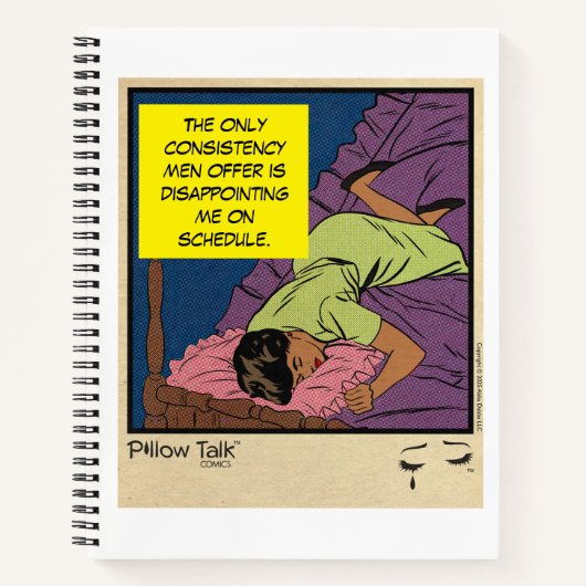 Retro Romance Vintage Comic: Pillow Talk Design Notizblock (Vorderseite)