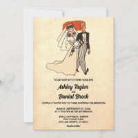 Retro Romantic Couple 50er Comic Book Wedding