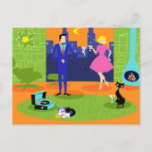 Retro Romantic Evening Pärchen Postcard Postkarte (Vorderseite)