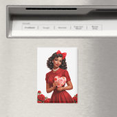 Retro Romantic Lady Art, Classic 1950s Style Magnet (In Situ (Geschirrspüler))