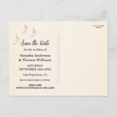 Retro Romantic Music Themed Save the Date  Ankündigungspostkarte (Rückseite)
