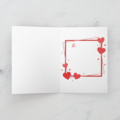 Retro Romantic Stitched Heart & Rose Petals Photo  Karte (Innenseite)