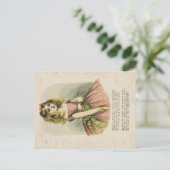 Retro Romantic Valentine's Day Card, 19th century Postkarte (Stehend Vorderseite)