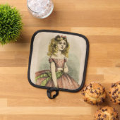 Retro Romantic Valentine's Day Card, 19th century Topflappen (Oben Unten)