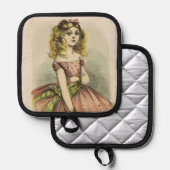 Retro Romantic Valentine's Day Card, 19th century Topflappen (Vorderseite/Rückseite)