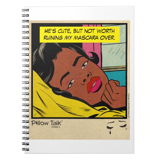 Retro-Romantik Vintage-Comic: Pillow Talk Design Notizblock (Vorderseite)