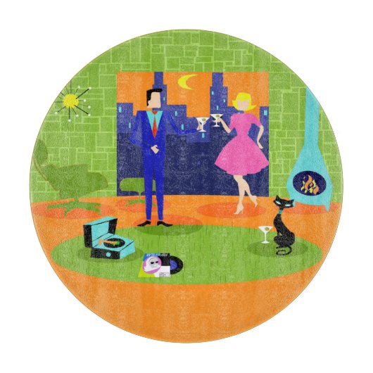 Retro-Romantische Abend-Doppelplatine Schneidebrett (Vorderseite)