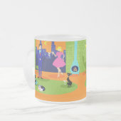 Retro romantische Abends-Paar-mattierte GlasTasse Mattglastasse (Vorderseite Links)