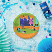 Retro romantische Abends-Paar-Papierplatte Pappteller (Party)