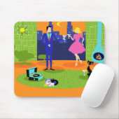 Retro romantische Abends-Paare Mousepad (Mit Mouse)