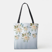 Retro Romantische Blumenbrücke Tote Tasche (Rückseite)