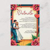 Retro Romantische Braut- und Groom-Tanz-Comic Hoch Begleitkarte (Vorderseite)