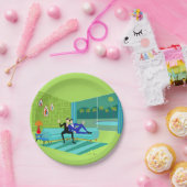 Retro Romantische Gay Couple Paper Plate Pappteller (Party)