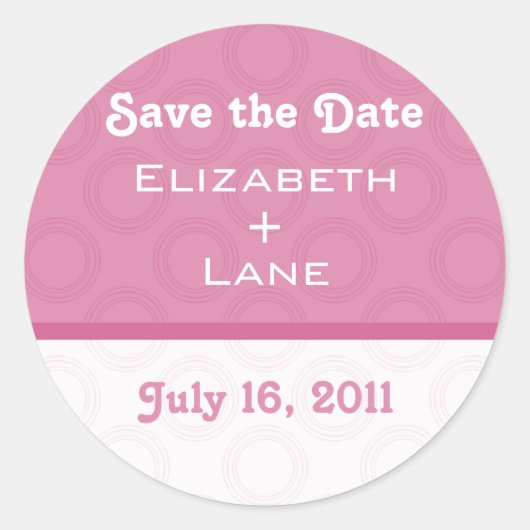 Retro Romantische Save the Date Stickers (Vorderseite)