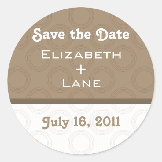 Retro Romantische Save the Date Stickers (Vorderseite)