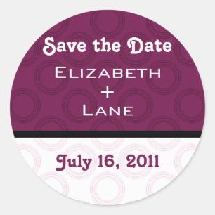Retro Romantische Save the Date Stickers