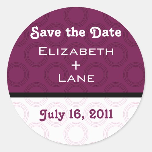 Retro Romantische Save the Date Stickers (Vorderseite)
