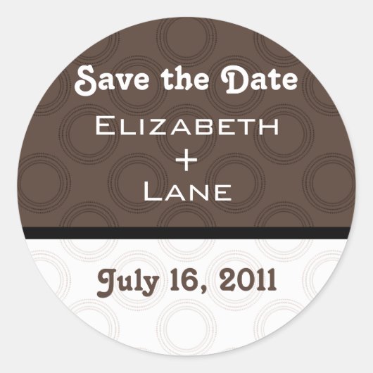 Retro Romantische Save the Date Stickers (Vorderseite)