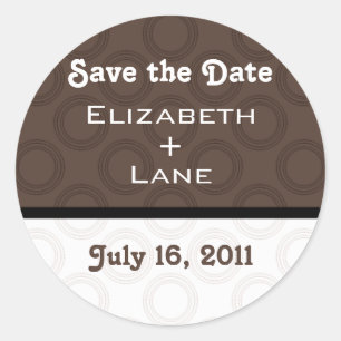 Retro Romantische Save the Date Stickers