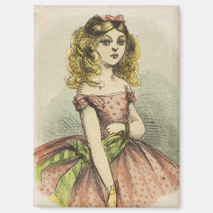 Retro-romantische Valentinstagskarte, 19. Jahrhund Magnet