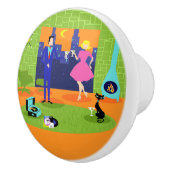 Retro Romantischer Abend Coupe Keramik Pull Keramikknauf (Rechts)