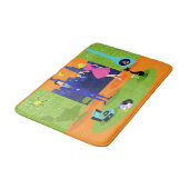 Retro Romantischer Abend Couple Bath Mat Badematte (Schrägansicht)