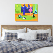 Retro Romantischer Abend Couple Canvas Print Leinwanddruck (Insitu (Schlafzimmer))