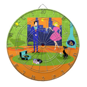 Retro Romantischer Abend Couple Dart Board Dartscheibe