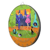 Retro Romantischer Abend Couple Dart Board Dartscheibe (Vorderseite rechts)