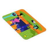 Retro Romantischer Abend Couple Flexible Magnet (Rechte Seite)