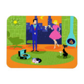 Retro Romantischer Abend Couple Flexible Magnet (Horizontal)