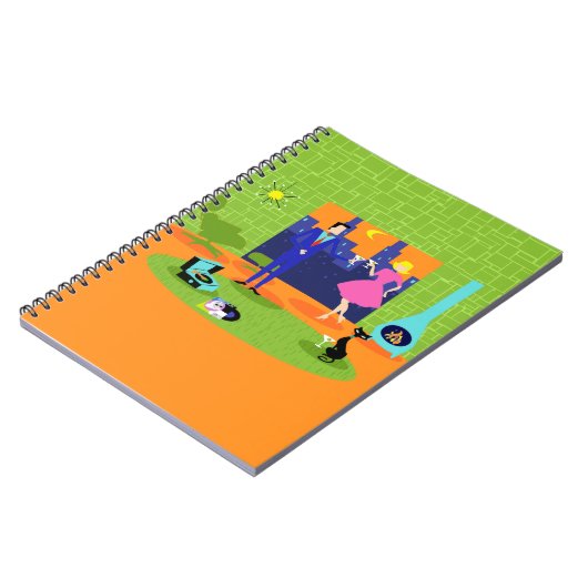 Retro Romantischer Abend Couple Spiral Notebook Notizblock (Linke Seite)