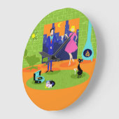 Retro Romantischer Abend Rundwand Uhr (Winkel)