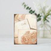 Retro-Romantischer Hintergrund, Postkarte (Stehend Vorderseite)