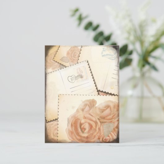 Retro-Romantischer Hintergrund, Postkarte (Stehend Vorderseite)