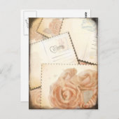 Retro-Romantischer Hintergrund, Postkarte (Vorne/Hinten)