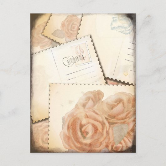 Retro-Romantischer Hintergrund, Postkarte (Vorderseite)