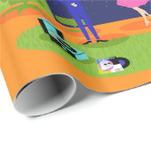 Retro romantisches Abends-Paar-Verpackungs-Papier Geschenkpapier (Rolleneckpunkt)